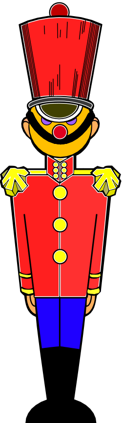 Toy Soldier Clipart: Cartoon Character in Red Uniform