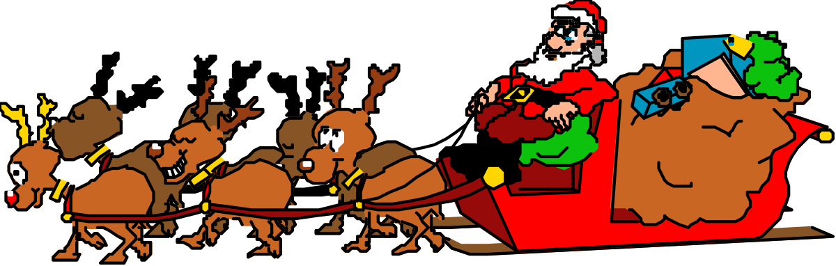 Santa Claus on Sleigh Clipart: Festive Holiday Cheer