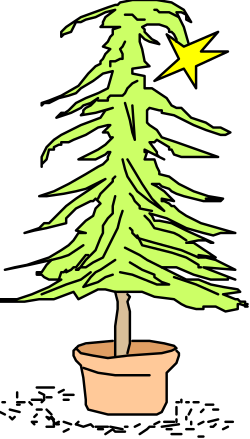 Christmas Tree Clipart with Star on Top - Festive Holiday Illustration