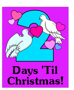 Dove with Hearts and Number Two Clipart for Celebrations