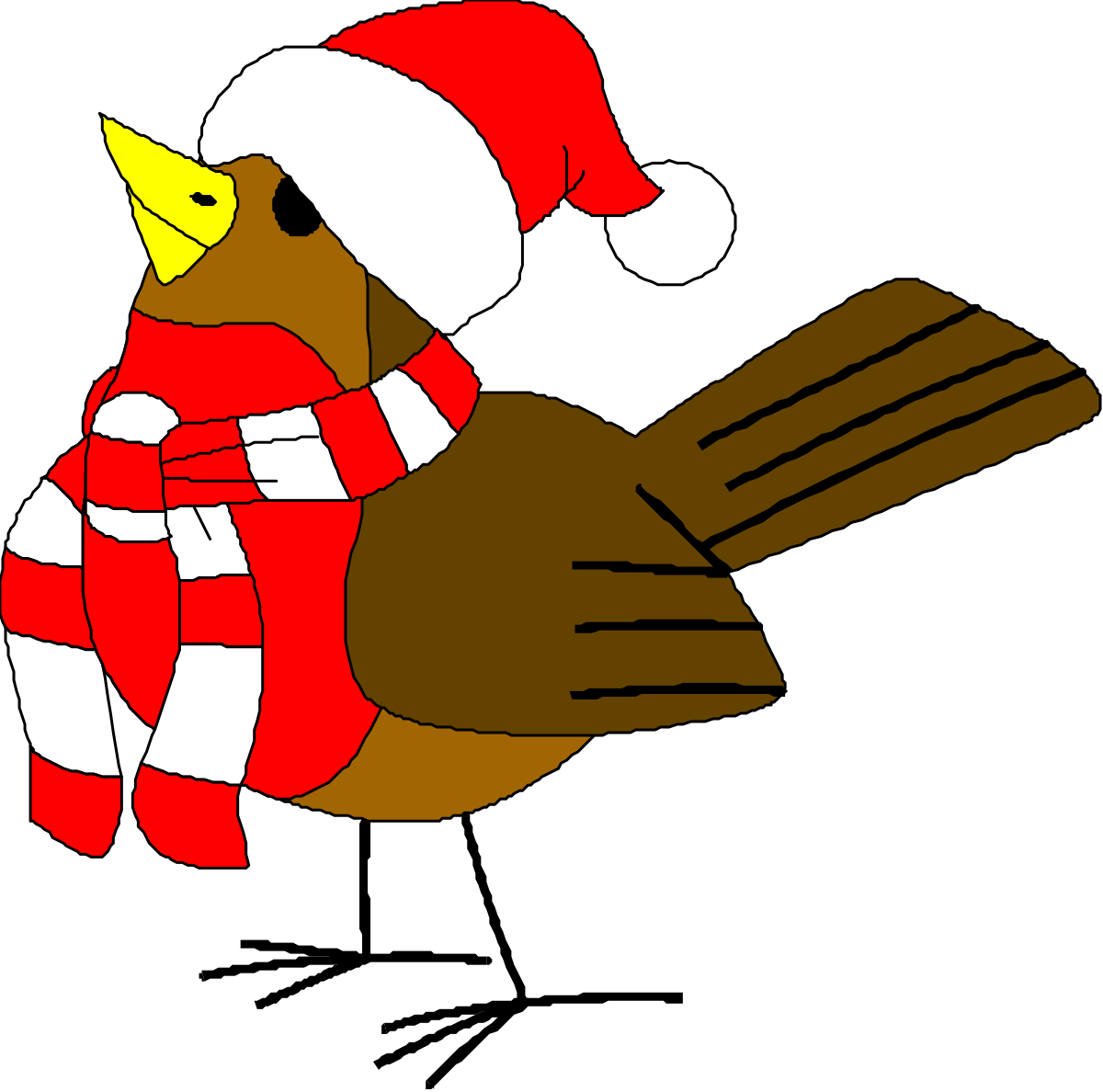 a bird wearing a santa hat and scarf clip art png transparent Santa Hat Bird Clipart: Festive Feathered Fun
