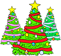 Christmas Tree with Ornaments and Stars - Festive Clipart Collection