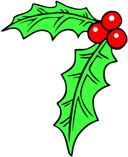 Holly Branch with Red Berries Clipart for Festive Decor