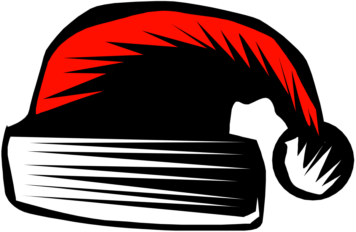 Red and White Face Mask Clipart on Black Background