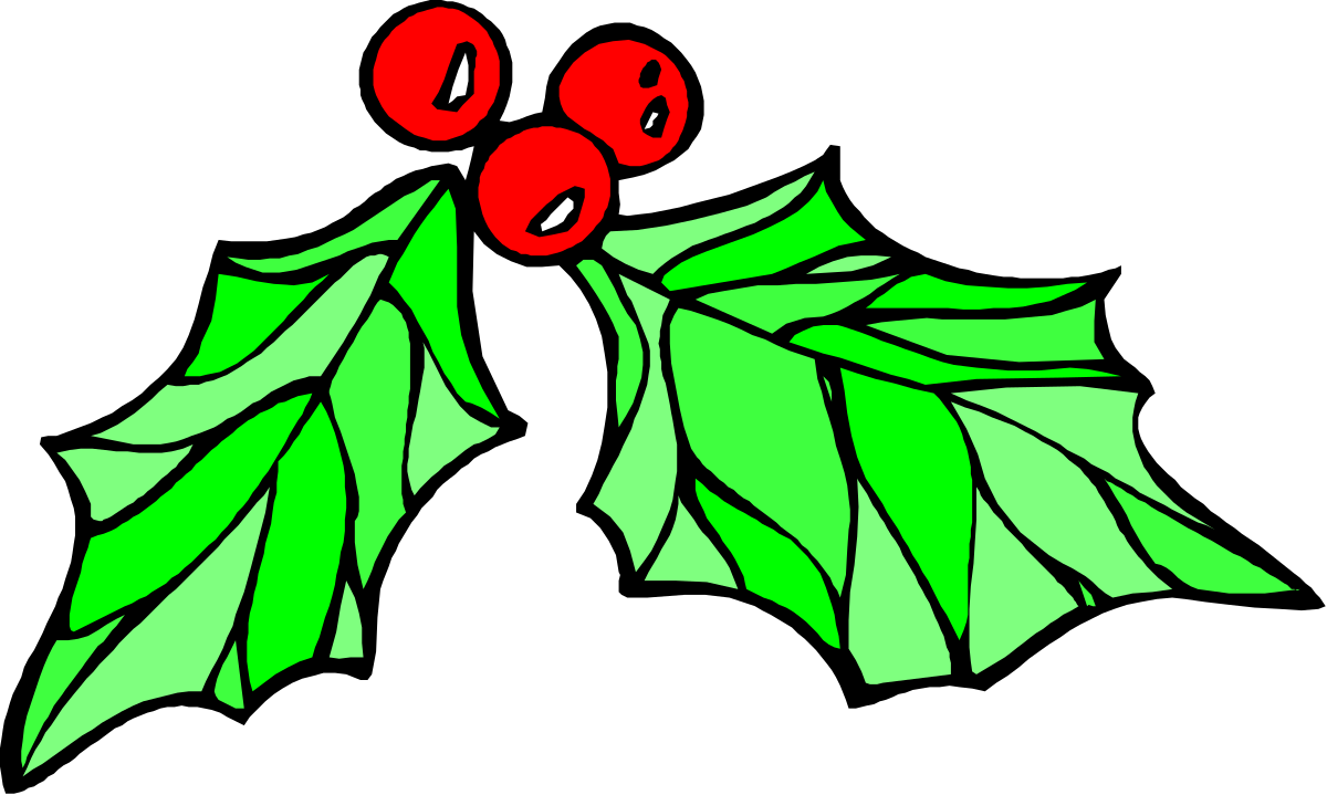 Holly with Red Berries - Christmas Mistletoe Clipart