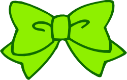 Green Bow Clipart on Black Background - Elegant Decorative Element