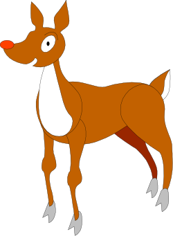 Cartoon Deer with Red Nose Clipart: Playful Wildlife Illustrations