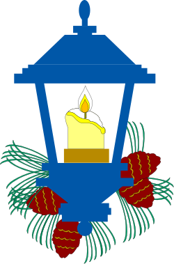 Blue Lantern with Candle and Flowers - Vibrant Clipart for All Occasions