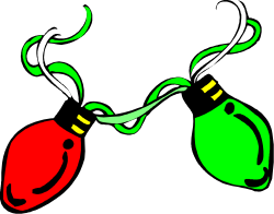 Christmas Lights Clipart: Vibrant Green and Red Decor