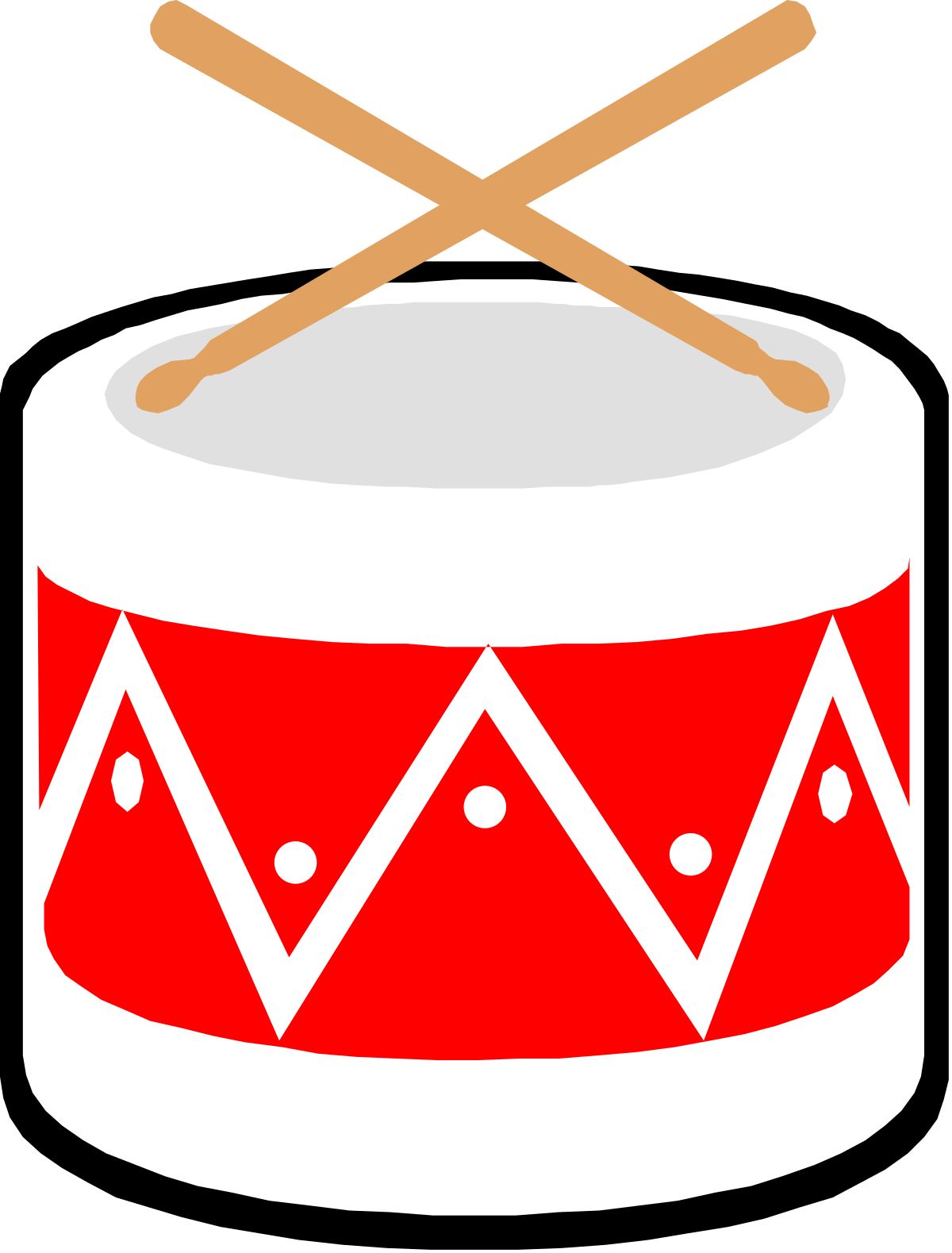 Drum Set Clipart: Two Drums on Top for Music Enthusiasts
