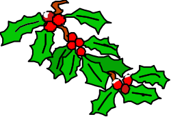 Holly Tree with Red Berries Clipart for Festive Designs