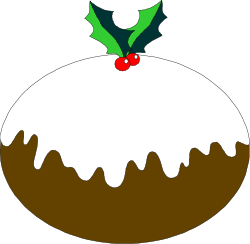 Christmas Pudding with Holly - Festive Clipart for Holiday Celebrations