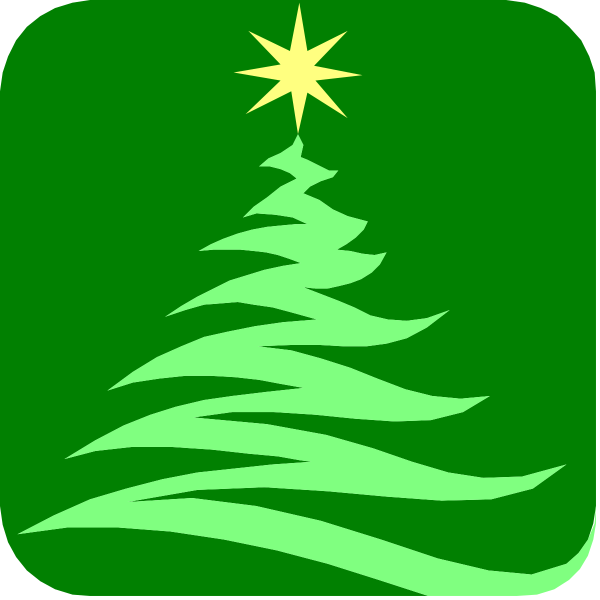 Green Christmas Tree with Star on Top - Festive Clipart