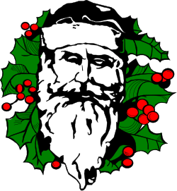 Christmas Wreath Clipart: Elegant Black and White Design