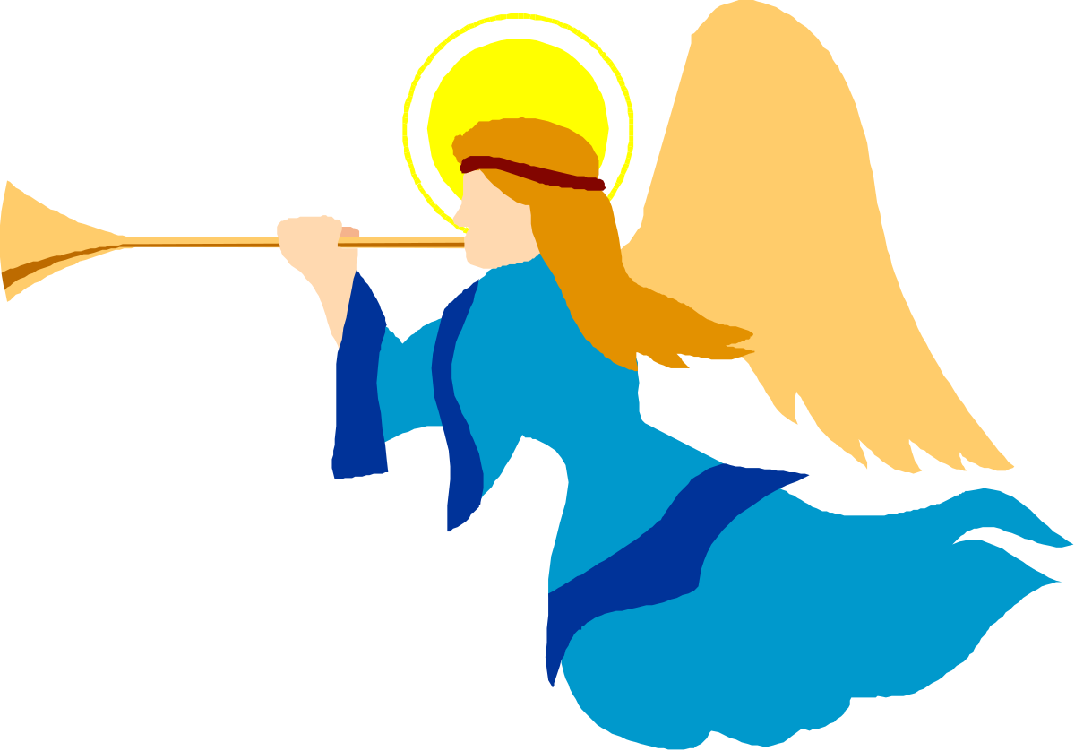 an angel with a trumpet clip art png transparent Angel with Trumpet Clipart – Heavenly Melody Design