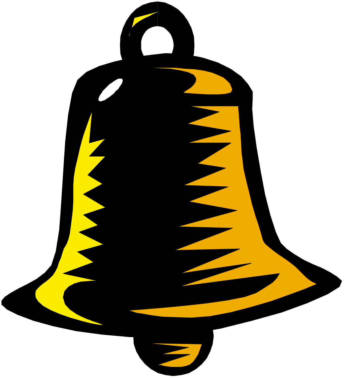 Yellow Christmas Tree Clipart Against Black Background