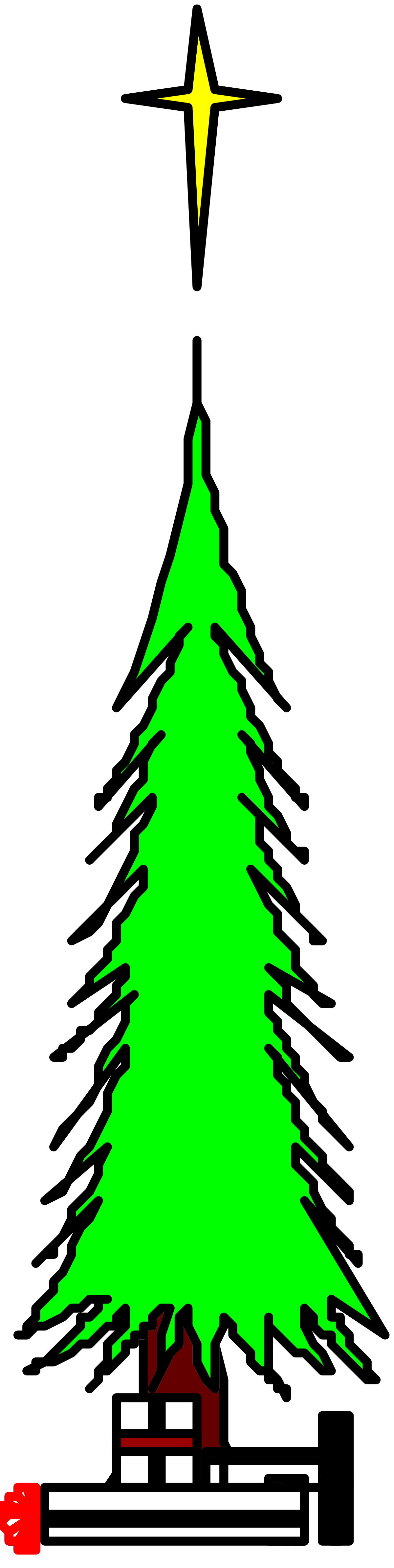 Christmas Tree Clipart with Star - Festive Holiday Design