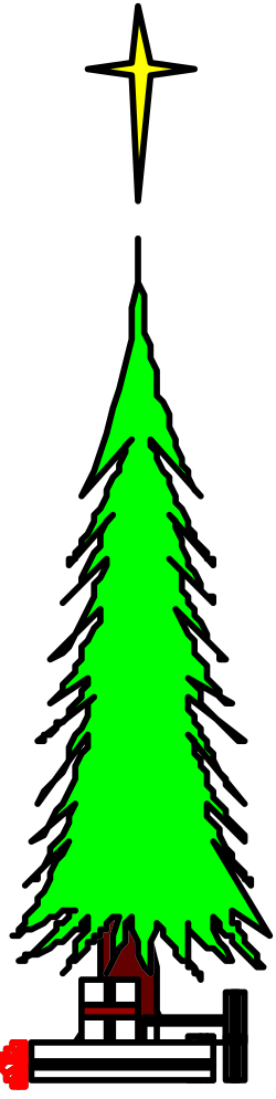 Christmas Tree Clipart with Star - Festive Holiday Design