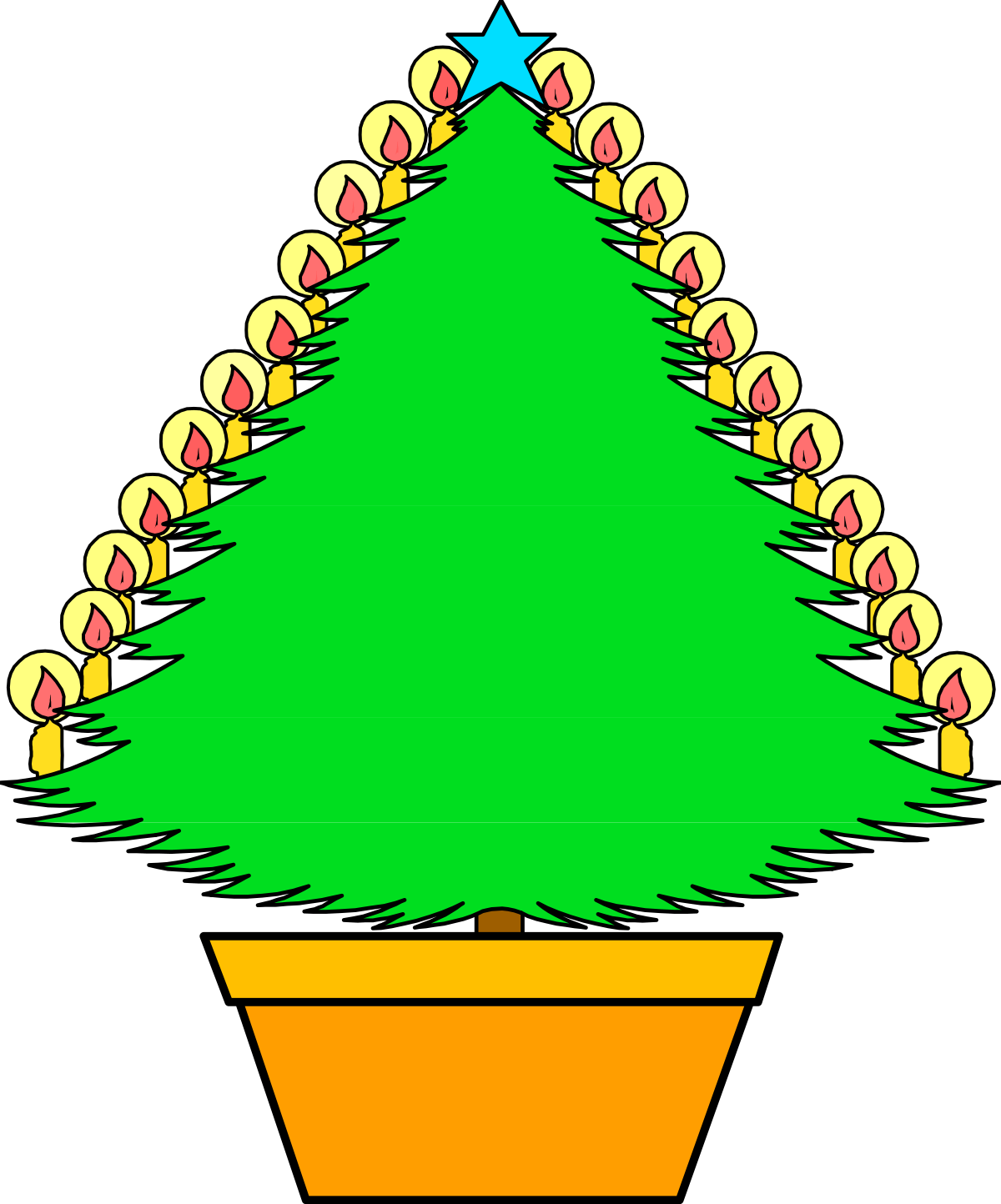 Christmas Tree with Candles Clipart: Festive Holiday Decor