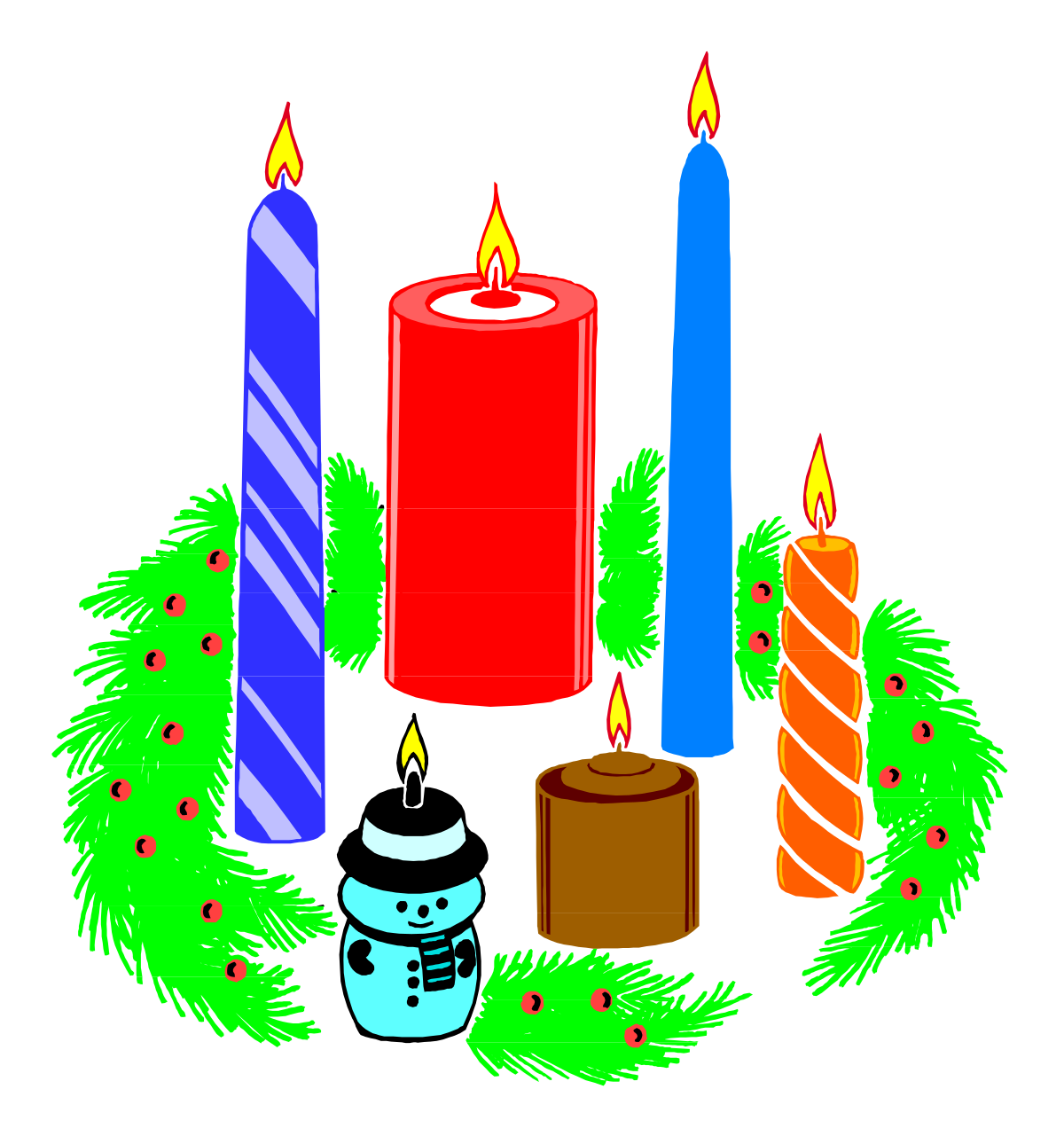 a christmas candle with a wreath and a candle clip art png transparent Christmas Candle with Wreath: Festive Clipart for Your Holiday Projects