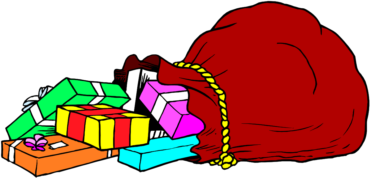 Red Bear Surrounded by Colorful Boxes Clipart