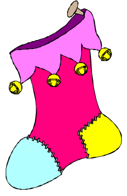 Colorful Christmas Stocking with Face Clipart for Festive Designs
