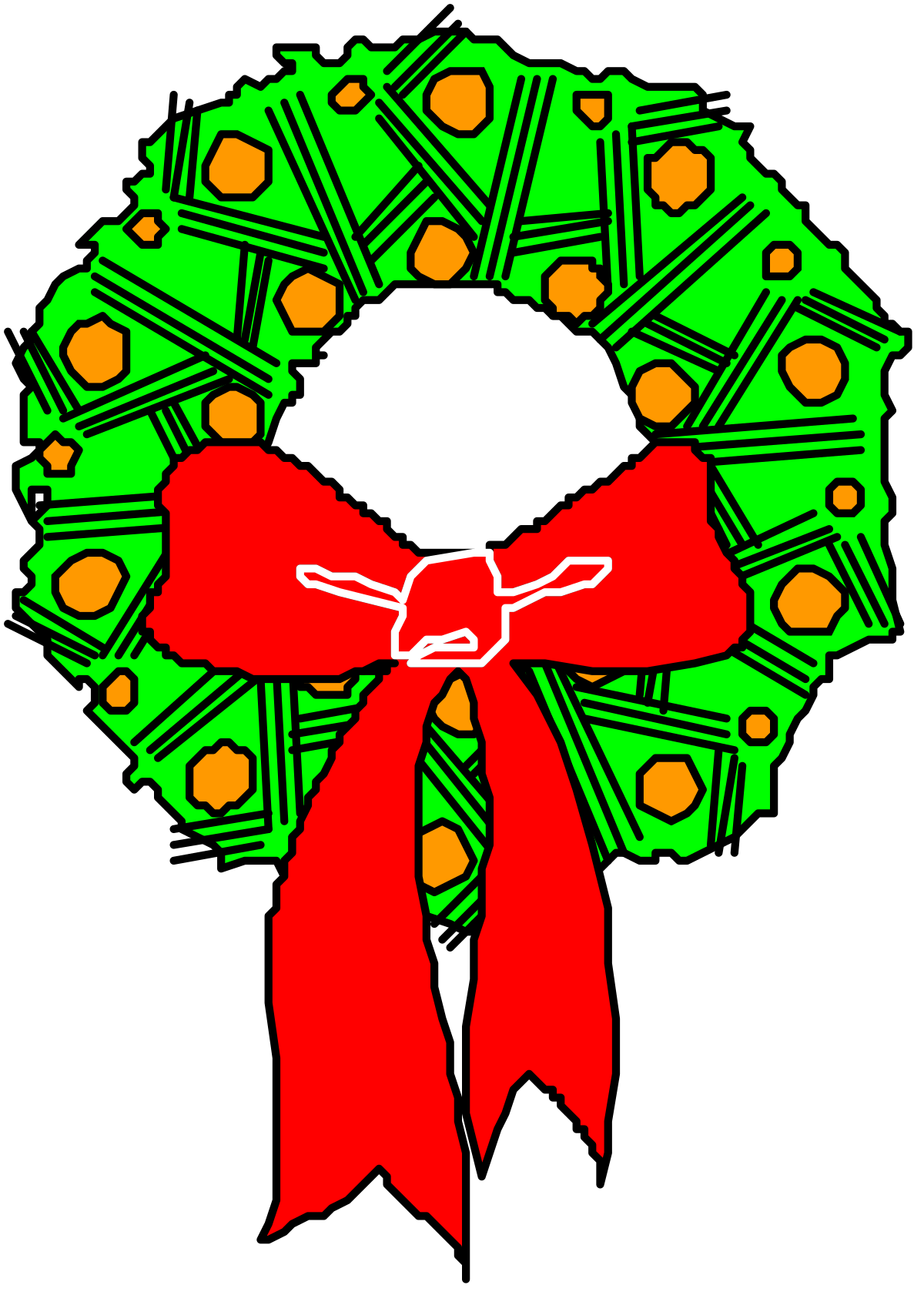 a wreath with a red bow and a white sheep clip art png transparent Wreath with Red Bow and White Sheep Clipart for Festive Decorations