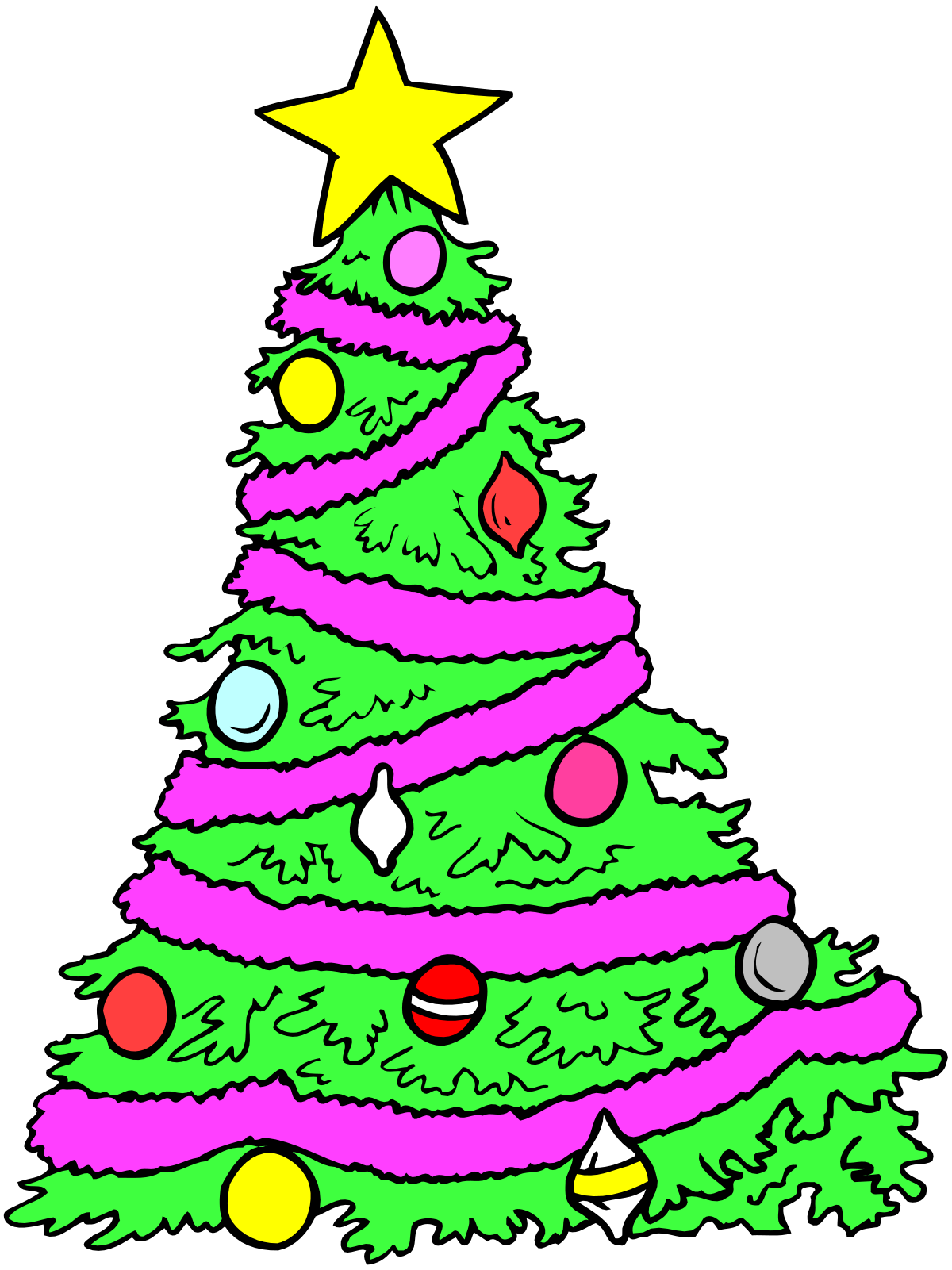 a christmas tree with ornaments and decorations clip art png transparent Christmas Tree with Ornaments and Decorations Clipart