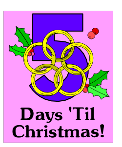 Purple and Yellow Christmas Ring with Holly Leaves - Festive Clipart