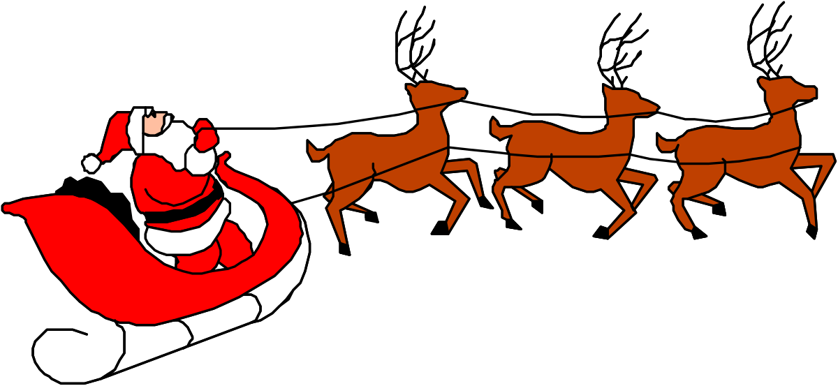 Santa Claus Sleighing Clipart: Festive Holiday Cheer