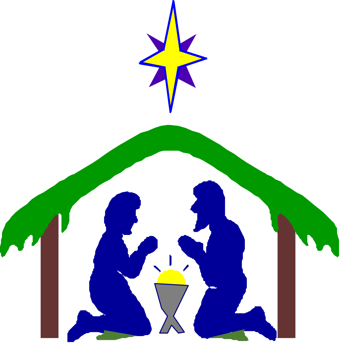 a nat scene with a star above the nat clip art png transparent Starry Night Scene with Nature Elements - Stunning Clipart for Every Project