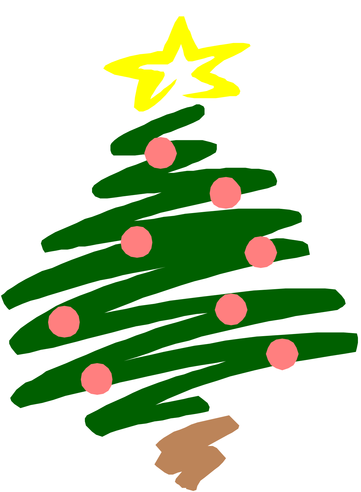 Christmas Tree Clipart with Star on Top - Festive Holiday Icon