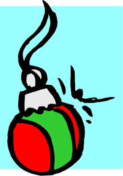 Red and Green Ball with Black and White Cat Clipart