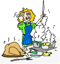 Cooking Cartoon Character Clipart - Fun Food Preparation Scene
