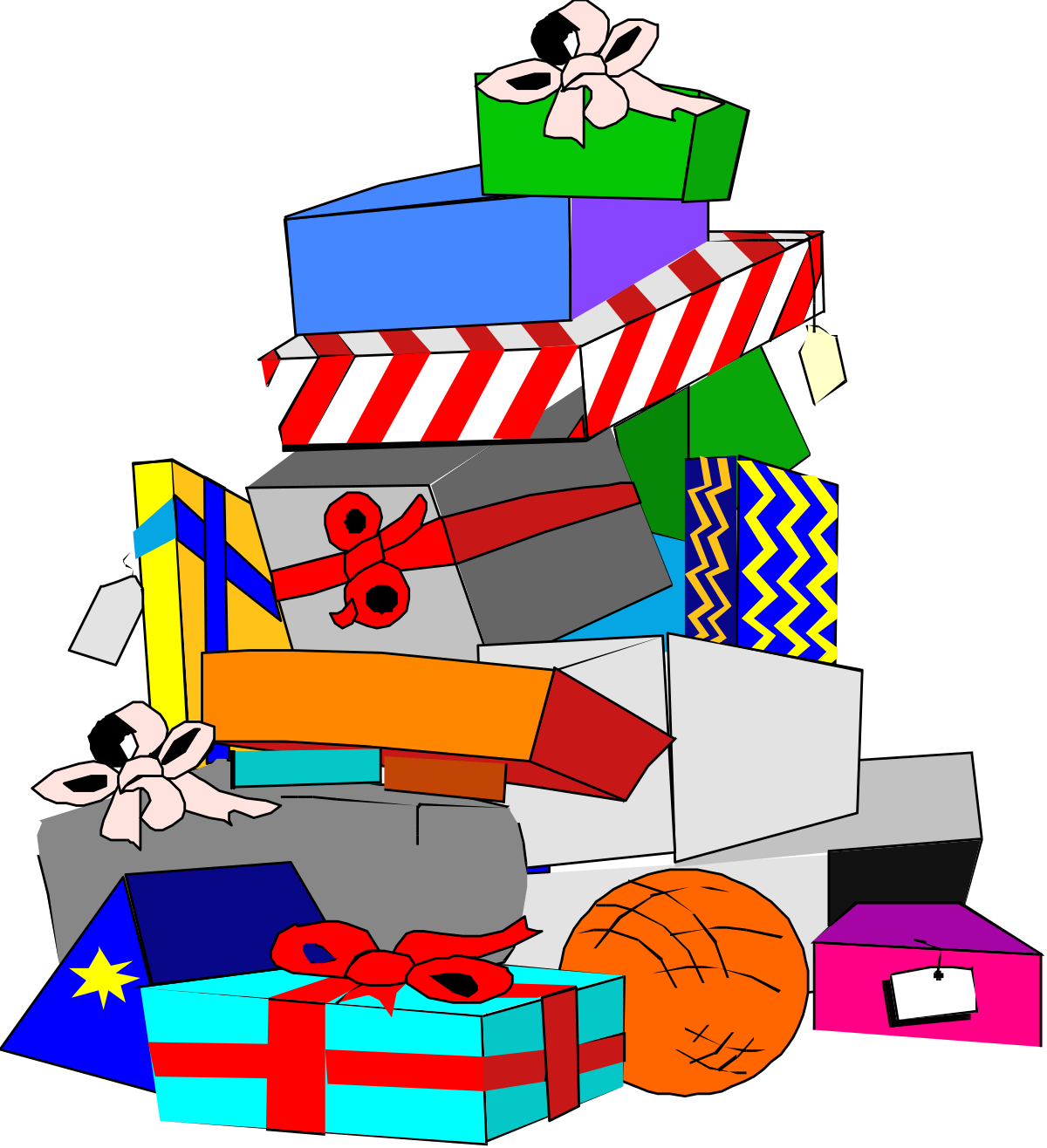 Boxes and Items Clipart: A Pile of Versatile Objects