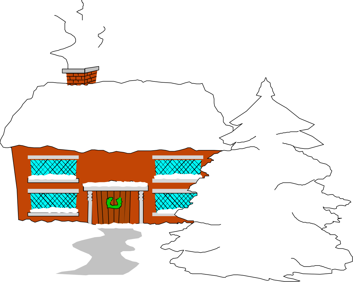 House with Tree Clipart: Charming Home and Nature Scene