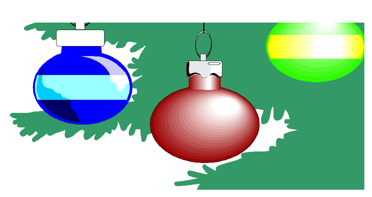 a christmas orname with a red ball and a blue ball clip art png transparent Christmas Ornaments with Red and Blue Balls for Festive Decor