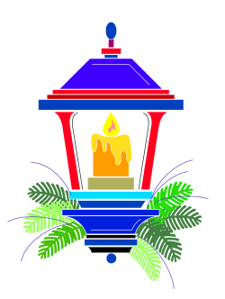 Colorful Candle Surrounded by Leaves - Vibrant Clipart for Any Occasion