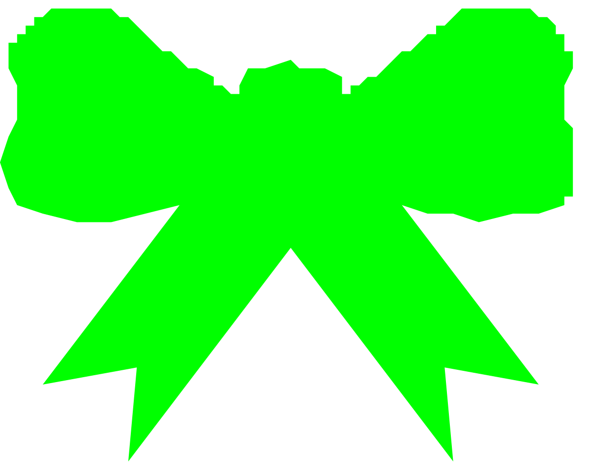 Green Bow Clipart - Elegant Decoration for Any Occasion