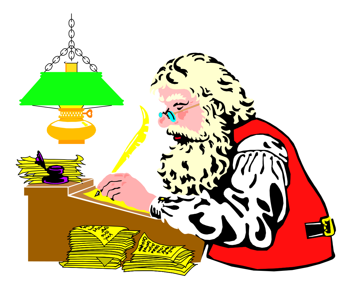 a santa claus writing a letter clip art png transparent Santa Claus Writing a Letter - Festive Clipart Collection