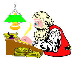 Santa Claus Writing a Letter - Festive Clipart Collection