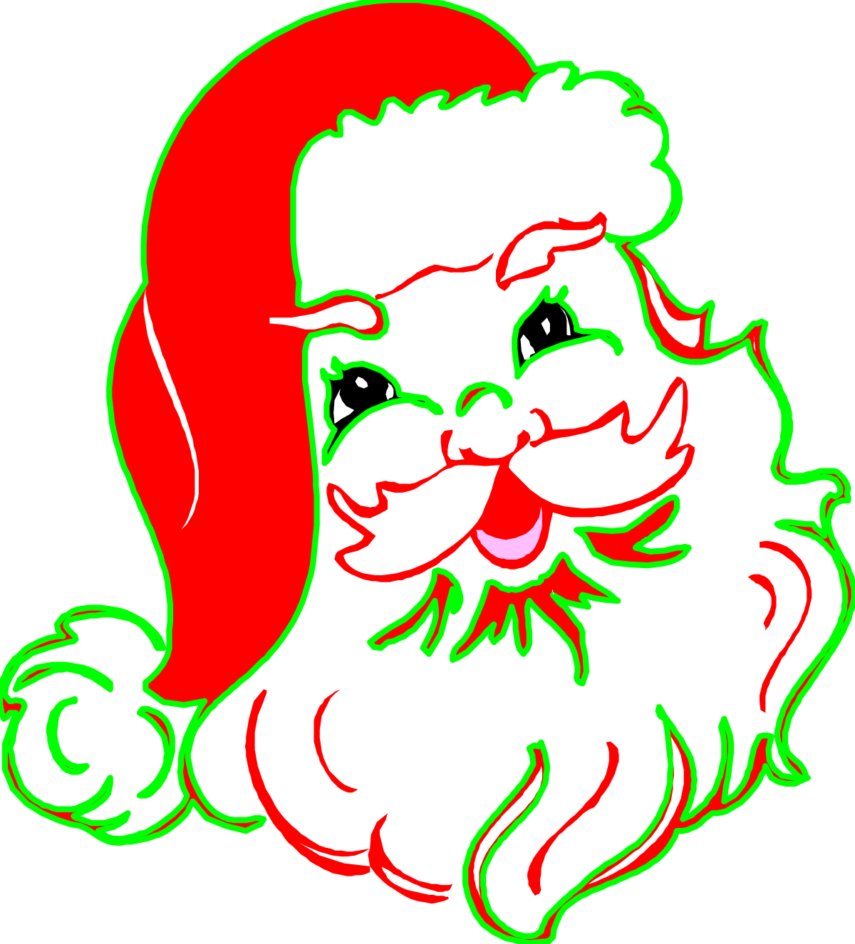 Santa Claus with Red Beard and Green Nose Clipart for Holiday Designs