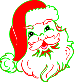 Santa Claus with Red Beard and Green Nose Clipart for Holiday Designs
