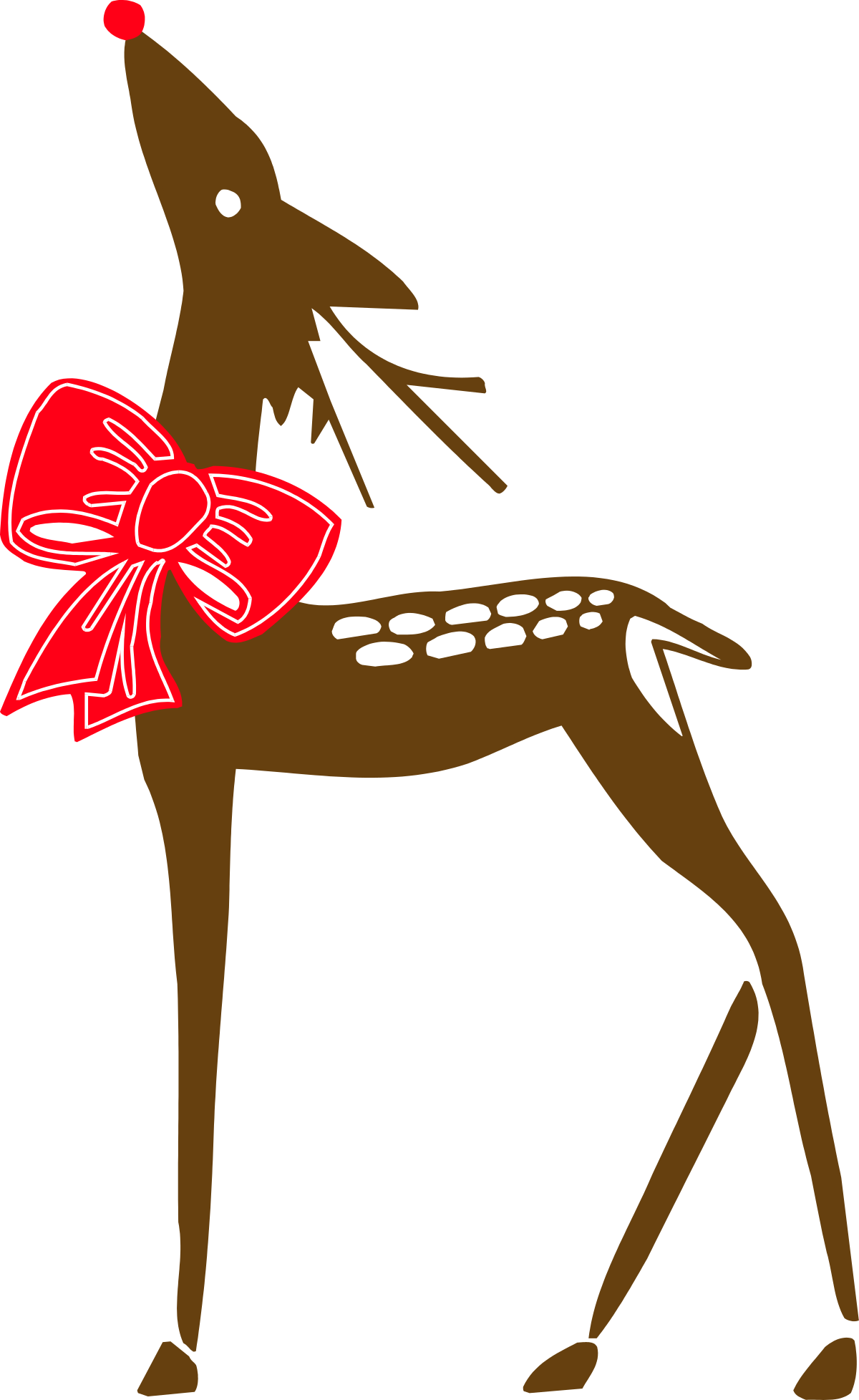 Deer with Bow - Cute Animal Clipart for Various Projects