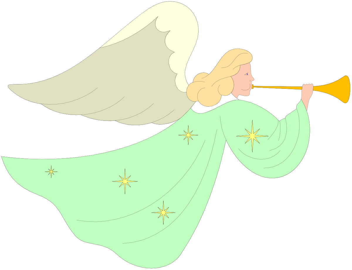Angel with Trumpet Clipart - Heavenly Herald
