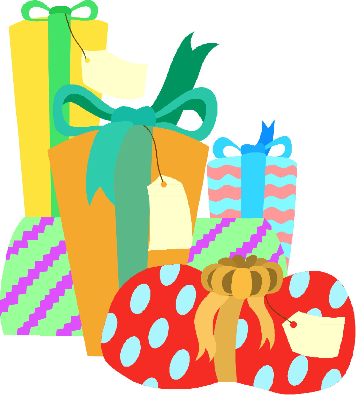 Presents with Bows Clipart - Festive Gift Stack for Celebrations