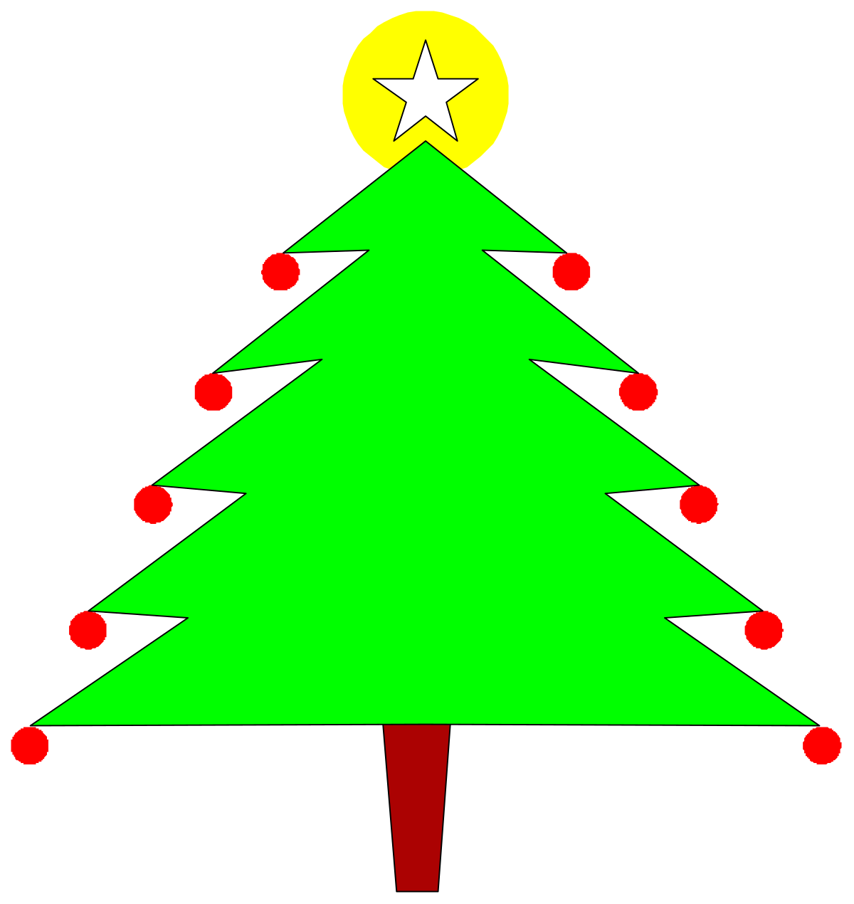 Christmas Tree Clipart with Star on Top - Festive Holiday Decor