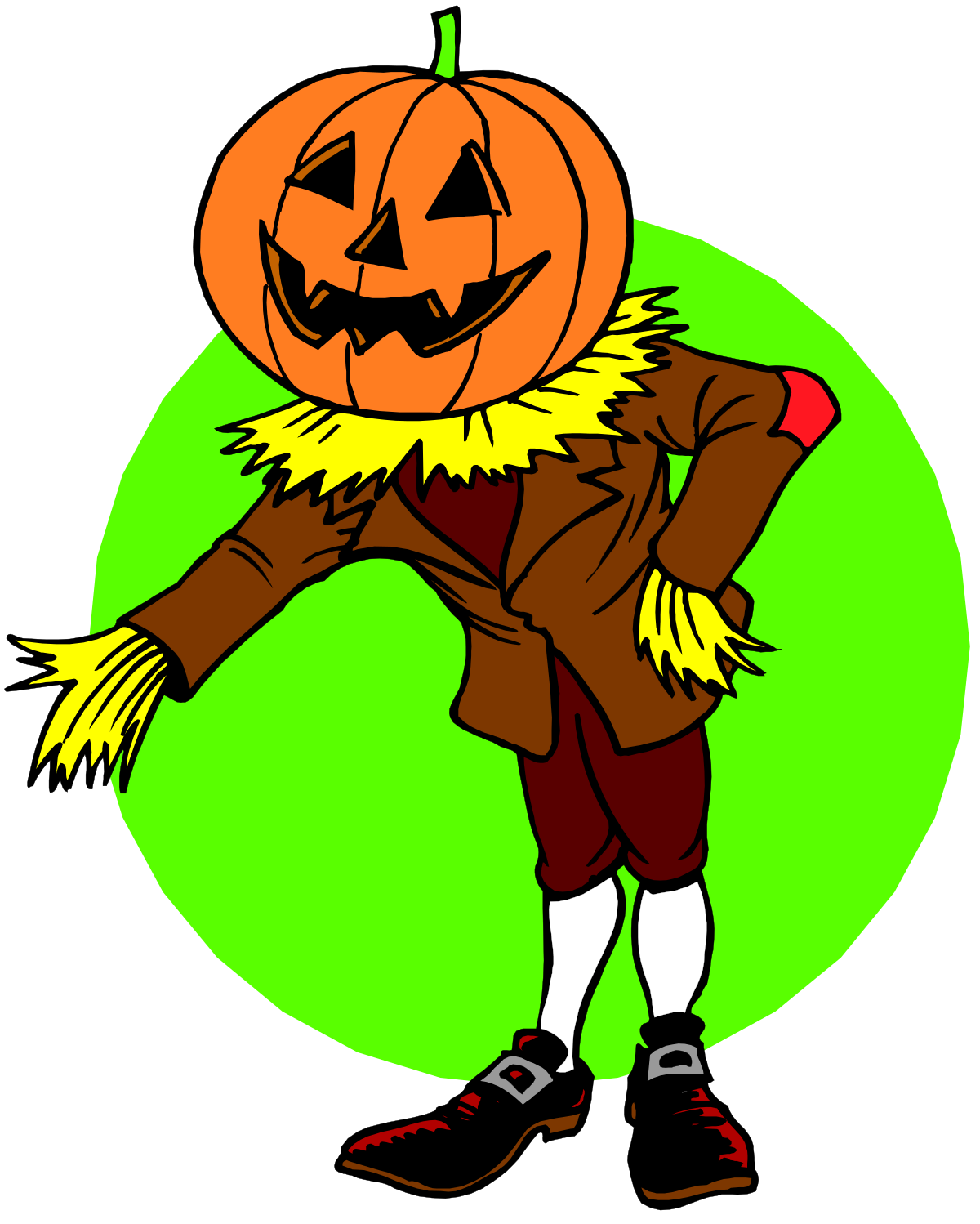 Pumpkin Head Scarecrow Clipart for Spooky Seasons