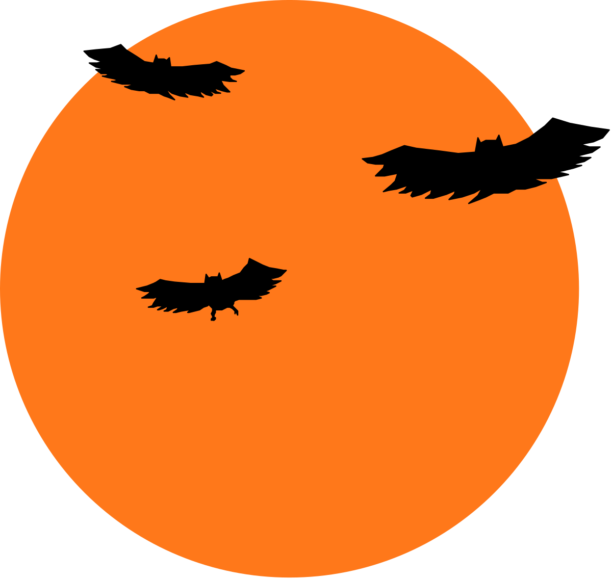 Birds Flying in Front of a Radiant Sun Clipart