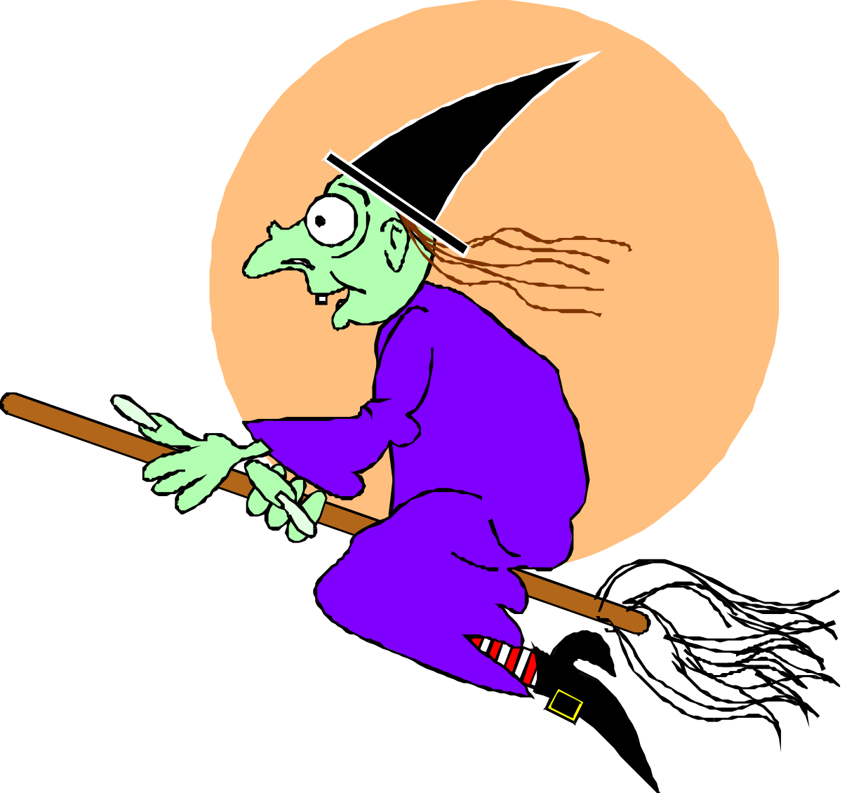 a witch flying in the sky with a broom clip art png transparent Witch Flying in the Sky with a Broom - Enchanting Clipart Scene